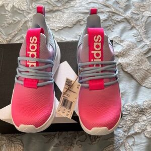 Adidas Vibrant Pink and Gray Running Shoes